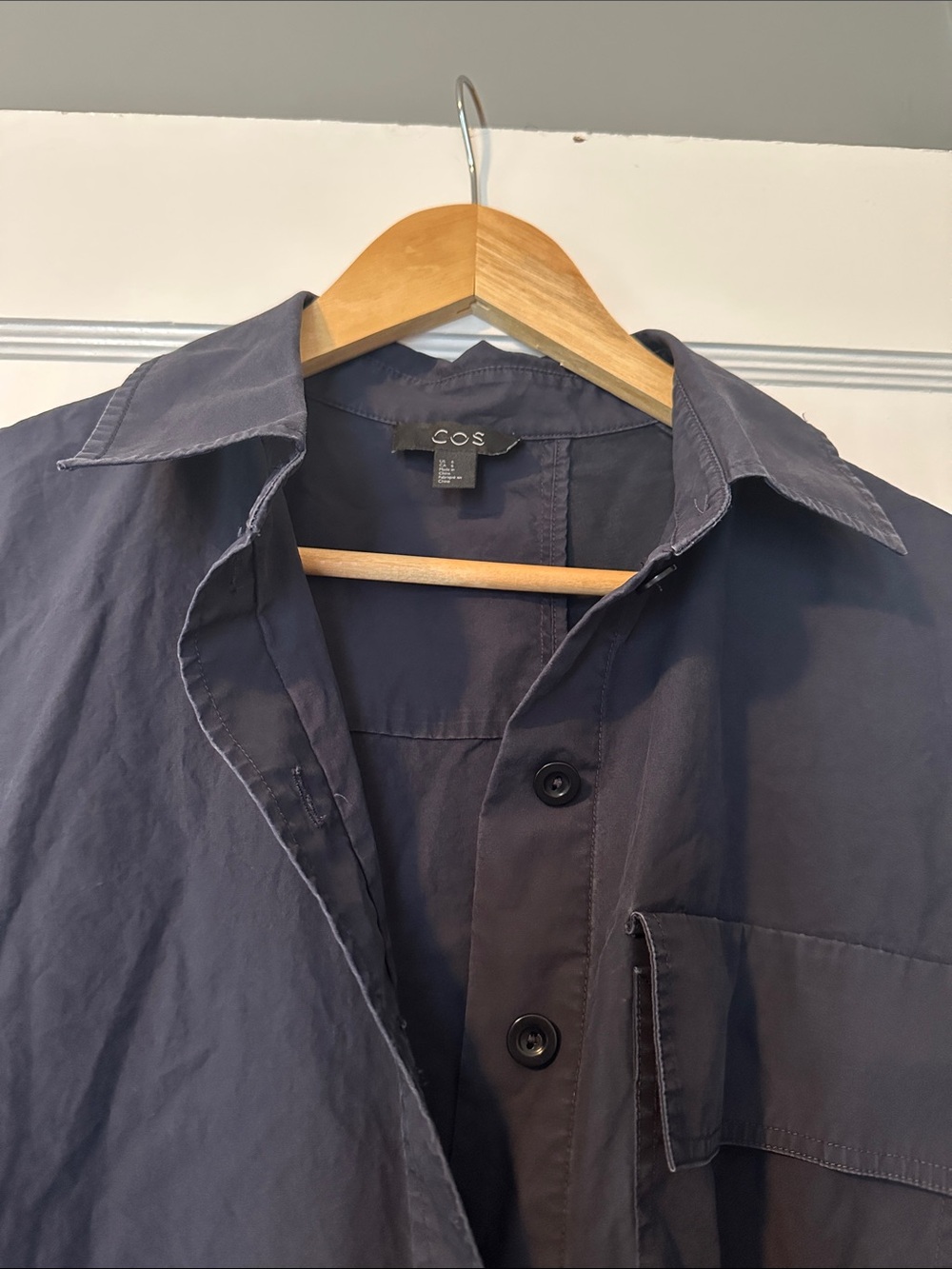 COS Oversized Button Front Collared Shirt Dress - Picture 3 of 11
